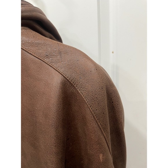 Wilsons Leather Men's Brown Genuine Leather Bomber Jacket Full Zip Size XL - Picture 14 of 16